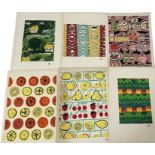 37 original designs for curtain and furnishing fabrics. These are stamped EB for Elizabeth Brown and