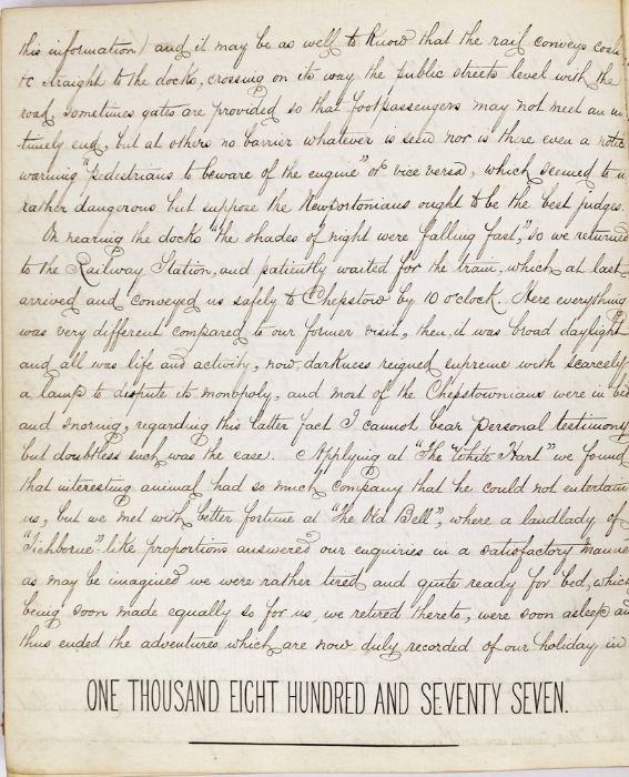 Freeman, John George. Holiday Rambles: Scotland, 1876, South Wales, 1877. Manuscript travel journal, - Image 19 of 20