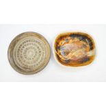 Mary Rich: 2 stoneware bowls comprising circular bowl with impressed decoration to centre,