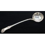 A George IV silver King's pattern soup ladle, hallmarked by William Eley, London, 1825, 9.39 ozt (