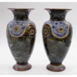 A pair of early 20th Century Royal Doulton decorative vases, pattern no. 6236, both marked