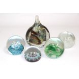 20th century glass - A Caithness 'Quicksilver' paperweight, Caithness 'Carnival' paperweight, a