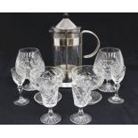 A large collection of 20th Century glass wares including cut glass, decanters, drinking and wine