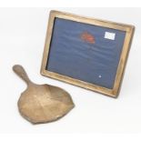 A Birmingham silver easel back landscape photo frame with wooden back, engraved "Mammie with love