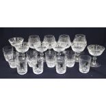 Waterford crystal, a collection of crystal glasses to include tumblers, brandy glasses etc