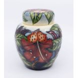 Moorcroft Pottery: A "Simeon" patterned ginger jar, marked and dated 1999 to base. Approx. 15cm high