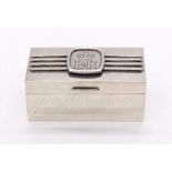 An Elizabeth II Commemorative Silver Jublilee box and cover, fitted interior, hallmarked by TF,