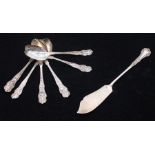 A collection of silver flatware to include: six King's pattern teaspoons, Sheffield marks, along
