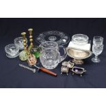 A collection of mid to late 20th Century cut glass wares including Waterford; comports, jars, bowls,