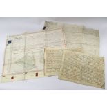 Two 18th century and one 19th century legal documents. To include: a 1765 dated indenture relating