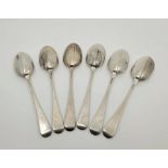 A set of six silver rat-tail pattern table spoons, by D & J Wellby Ltd, London 1912. (460.8g). (6)