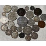 A collection of silver and other coins, collectable grade