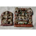 Two 19th cent Indian carved Alabaster deity studies, H: 15.5cm