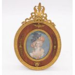 Jean Guy (French, 19th Century) Portrait miniature of a Lady in 18th Century dress, powdered wig,