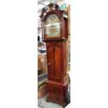 Jackson of London eight day Longcase clock with moon phase,  14" brass dial with moon phase and