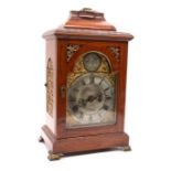 Reeves of London single fusee maple veneered bracket clock of small proportions, With a single