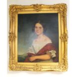 Attributed to Sir George Hayter (1792-1871) Portrait of Elizabeth Gillingham aged 14, wearing