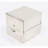 Asprey: an early 20th Century silver travelling folding cigar holder, box shaped opening to reveal