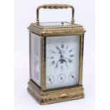 L'Epee French carriage clock with repeat. A lovely 11 jewelled example with a porcelain dial showing