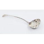 A late Victorian silver Onslow pattern soup ladle, with shell shaped bowl, hallmarked by Charles