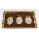 ***WITHDRAWIN FROM SALE ****** A framed group of three French 19th Century oval portrait