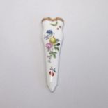 A Meissen gold mounted etui, of tapering form, painted with floral sprays and berries, Circa 1750-