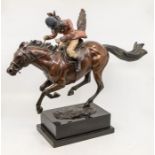 Rachel Talbot (b.1980 Staffordshire) A Backward Glance (Fox and horse)  limited edition bronze no: