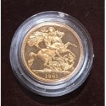 Royal Mint Gold Proof 1981 Sovereign in Original Case with Certificate of Authenticity.