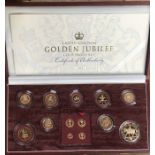 Royal Mint 2002 Golden Jubilee Full Gold Proof Set in Original Case with Certificate of