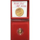 Royal Mint 1980 Proof half sovereign in Original Case with Certificate of Authenticity.