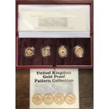 Royal Mint Gold Proof £1 Coin Set of the United Kingdom Pattern Coins (Bridges). In Original Case