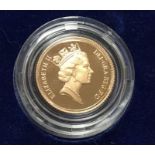 Royal Mint 1985 Gold Proof Half Sovereign in Original Case with Certificate of Authenticity.