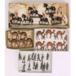 Figures: A collection of assorted loose figures to include: camelback figures, various soldiers, and