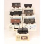 Parkside Dundas: A collection of seven boxed Parkside Dundas, O Gauge, made Wagon Kits. Kits do