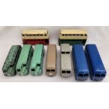 Dinky: A collection of nine unboxed Dinky Toys buses and coaches to include: three Half Cab,