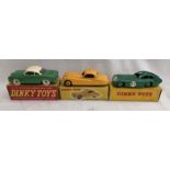 Dinky: A collection of three boxed Dinky Toys vehicles, to comprise: Jaguar XK120, 157, good