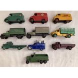 Dinky: A collection of unboxed Dinky Toys commercial vehicles to include: Trojan Chivers and Esso,