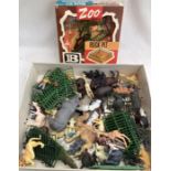 Britains: A collection of assorted Britains Zoo items, to include: animals, fencing, Zoo Keeper