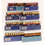 Hornby Dublo: A collection of nine boxed Hornby Dublo coaches to include: Corridor Coach D1, D12
