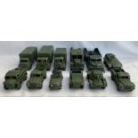 Dinky: A collection of assorted Dinky military vehicles to include: Medium Artillery Tractor, 10 Ton