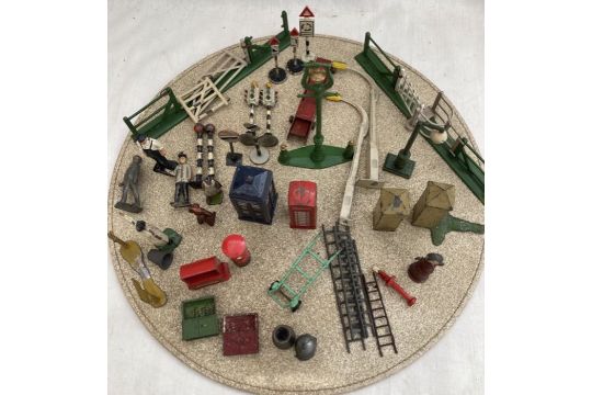 Dinky: A collection of assorted Dinky and Britains garage and street accessories to include: - Image 2 of 3