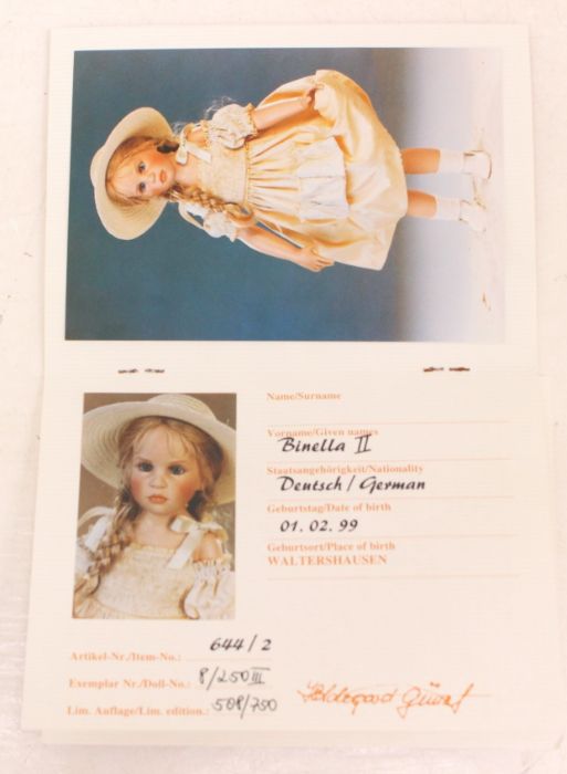 Hildegard Gunzel: A boxed Waltershauser Puppenmanufaktur doll, Binella II, by Hildegard Gunzel, - Image 2 of 3