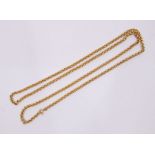 A 9ct yellow gold rollo chain, approximately 75cms long. Approximate weight 12.8 grams.