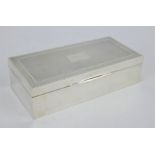 Art Deco silver machine turned cigarette box with cedarwood lining and weighted base