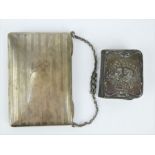 Antique silver card case, Mappin & Webb, and a silver fronted Reynolds' Angels prayer book
