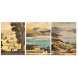 Rowland Hilder (British, 1905-1993). Three Landscapes, studies or ideas for magazine/commercial