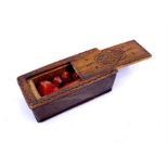 Folk Art. A carved mahogany box in imitation of a leather-bound book with charming & naïve