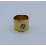 An 18ct gold and 4.5mm bezel ring set with an old European cut diamond, size R