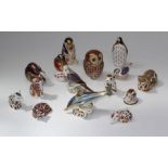 A collection of fifteen Royal Crown Derby Imari and other paperweights including dolphin, 16cm,