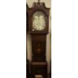 A Harper of Nottingham 8 day longcase clock with moon phase to the arch of dial contained in an